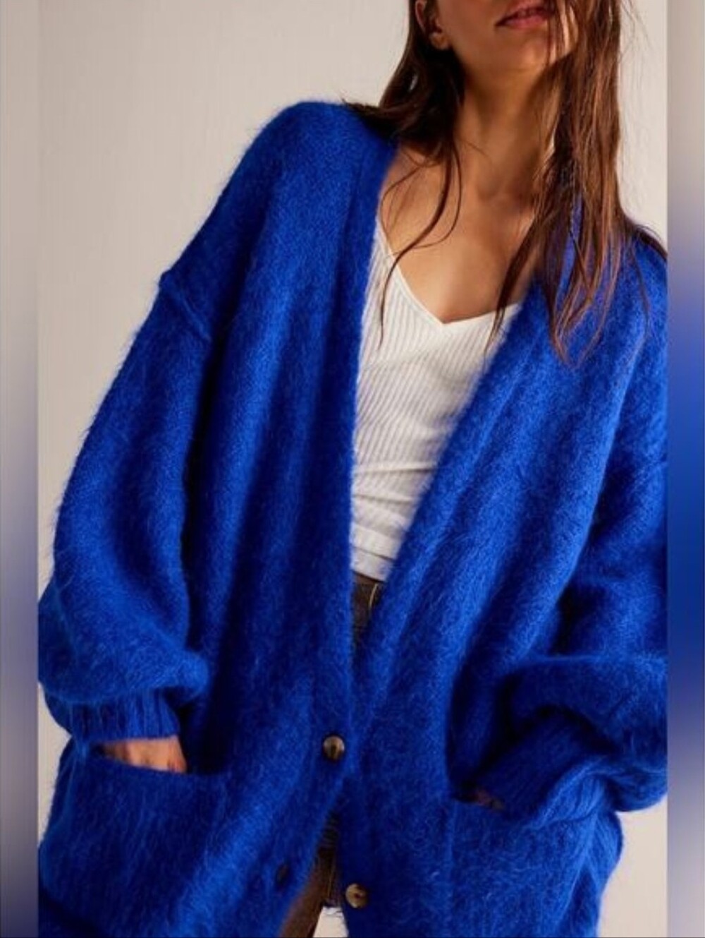 We The Free People Whispers Cardi Blue Size Medium NWT